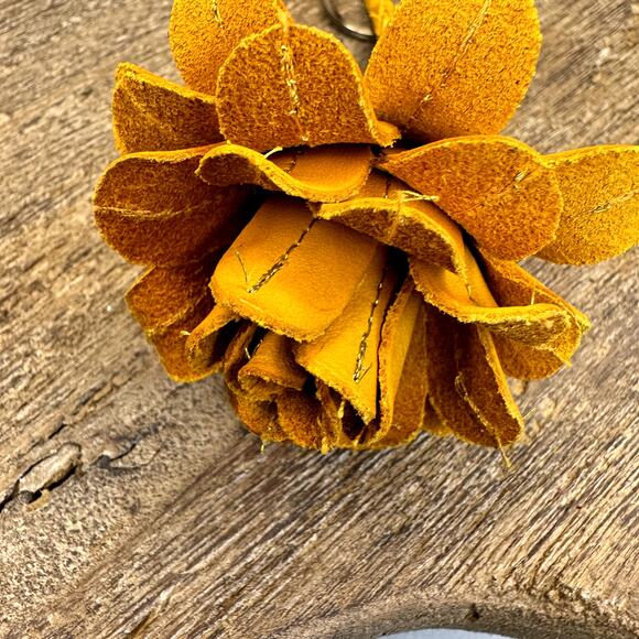 Leather Flower Purse Charm Genuine Leather Bag Charm NEW FAST SHIP - Picture 5 of 5